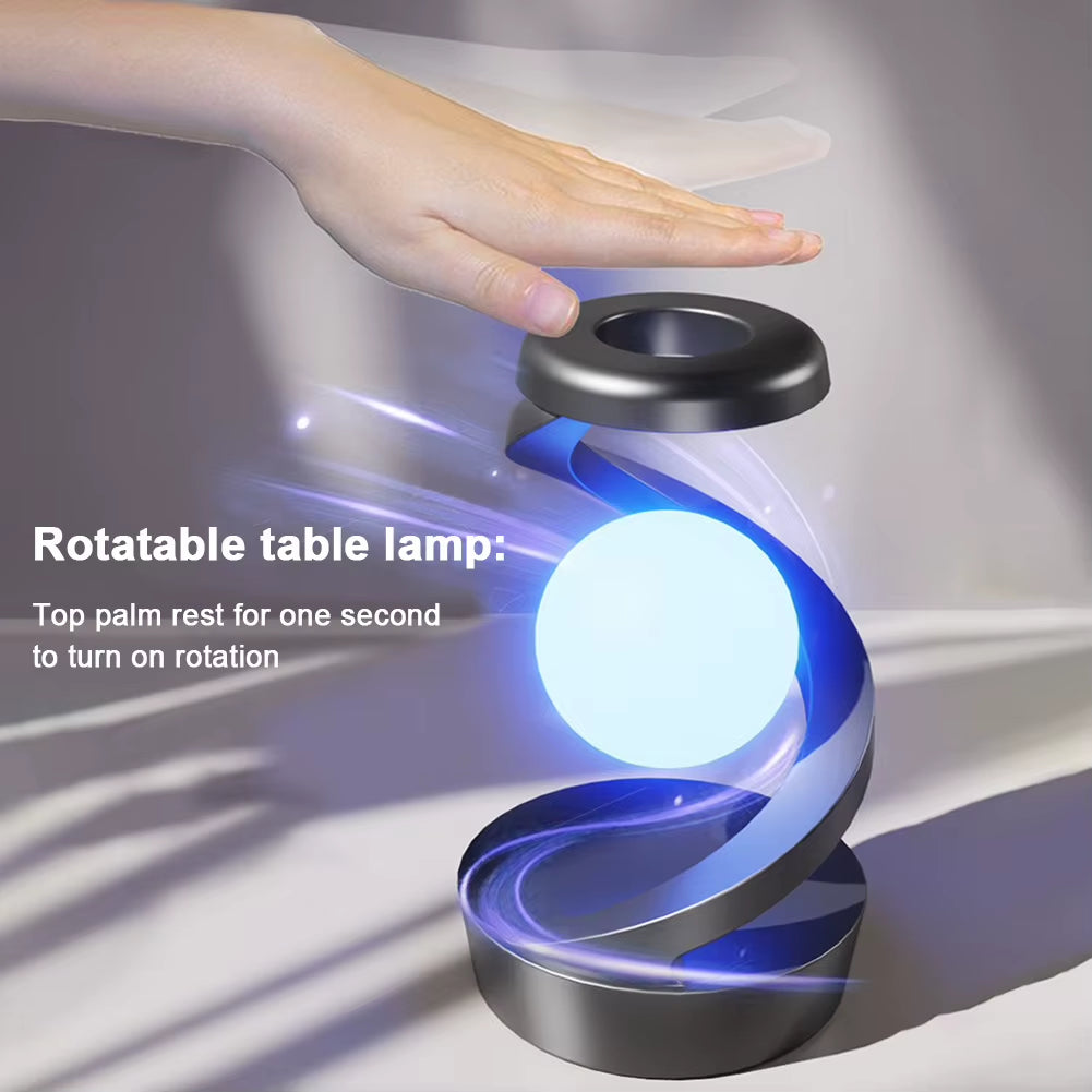 3D Levitating Ball Lamp 3D LED Lamp with Wireless Charging Floating Moon Table Lamp RGB Rotating Wireless Floating Lamp Decor