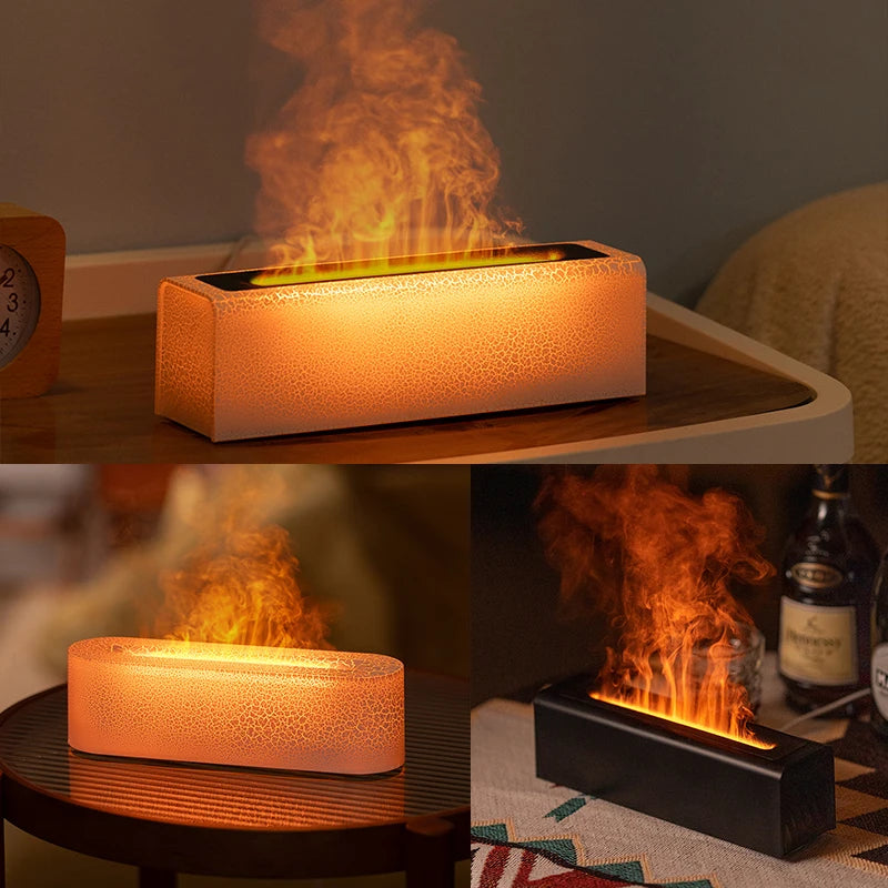 RGB Flame Aroma Diffuser Air Humidifier Ultrasonic Cool Mist Maker Fogger LED Essential Oil Fire LED Lamp Difusor Gift